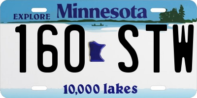 MN license plate 160STW