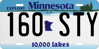 MN license plate 160STY