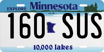 MN license plate 160SUS