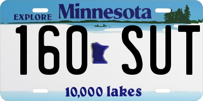 MN license plate 160SUT