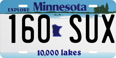 MN license plate 160SUX