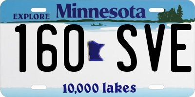 MN license plate 160SVE