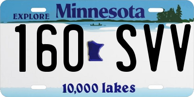 MN license plate 160SVV
