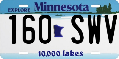 MN license plate 160SWV