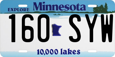 MN license plate 160SYW
