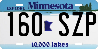 MN license plate 160SZP