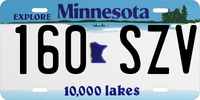 MN license plate 160SZV