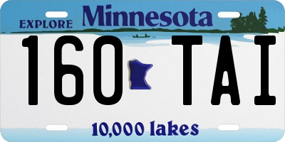 MN license plate 160TAI