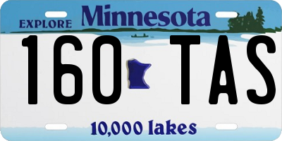 MN license plate 160TAS