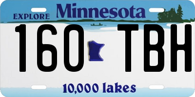 MN license plate 160TBH