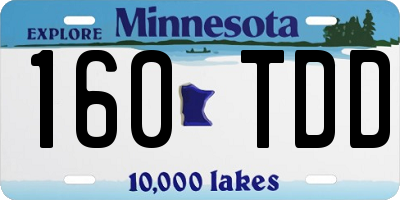 MN license plate 160TDD