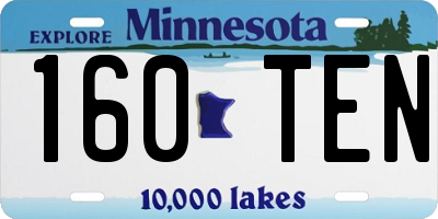 MN license plate 160TEN