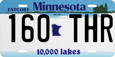 MN license plate 160THR