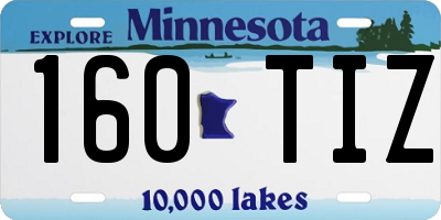 MN license plate 160TIZ