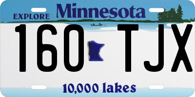 MN license plate 160TJX