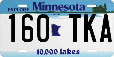 MN license plate 160TKA