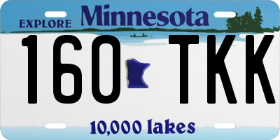 MN license plate 160TKK