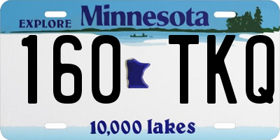 MN license plate 160TKQ