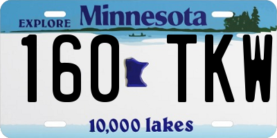 MN license plate 160TKW