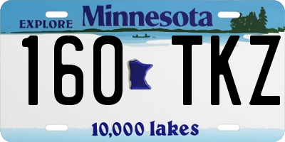 MN license plate 160TKZ