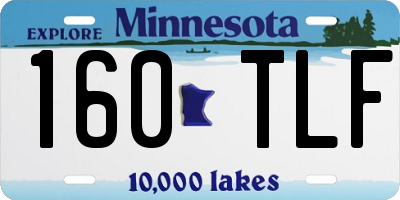 MN license plate 160TLF