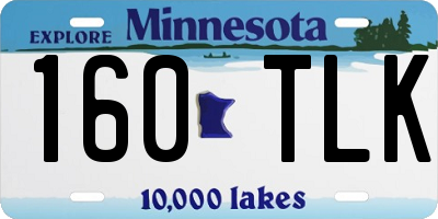 MN license plate 160TLK