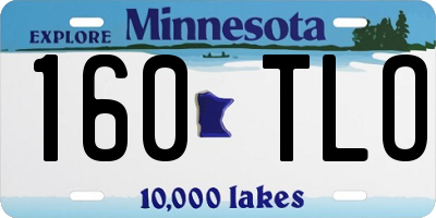 MN license plate 160TLO