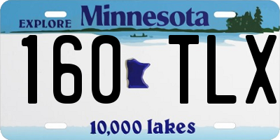 MN license plate 160TLX