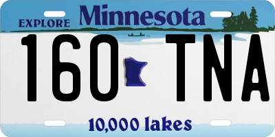 MN license plate 160TNA