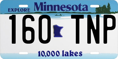 MN license plate 160TNP