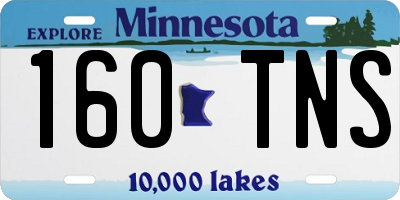 MN license plate 160TNS