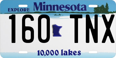 MN license plate 160TNX