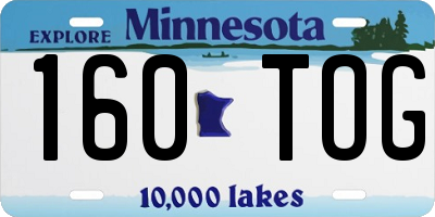 MN license plate 160TOG