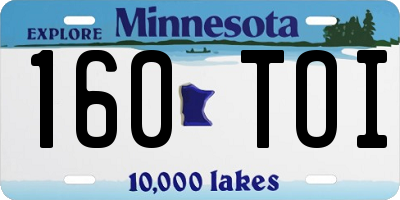 MN license plate 160TOI