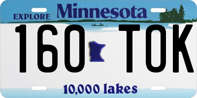 MN license plate 160TOK