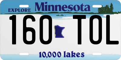 MN license plate 160TOL