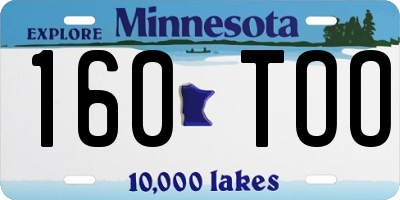 MN license plate 160TOO