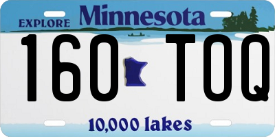 MN license plate 160TOQ