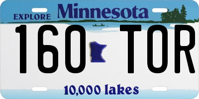 MN license plate 160TOR