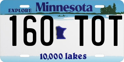 MN license plate 160TOT