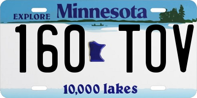 MN license plate 160TOV