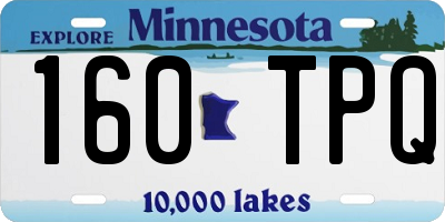 MN license plate 160TPQ