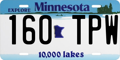 MN license plate 160TPW