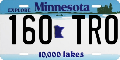 MN license plate 160TRO