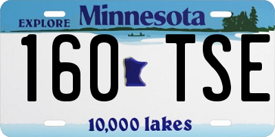 MN license plate 160TSE