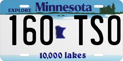 MN license plate 160TSO