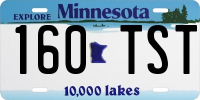 MN license plate 160TST