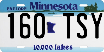 MN license plate 160TSY