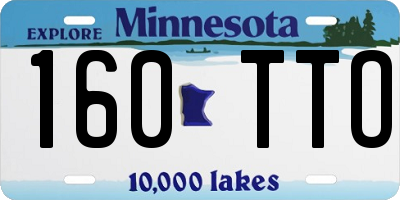 MN license plate 160TTO