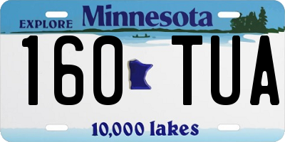 MN license plate 160TUA